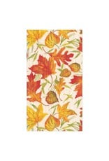 Caspari Thanksgiving Guest Towel Napkins 15pk Woodland Leaves