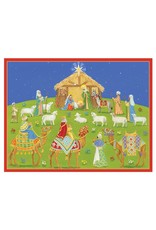 Caspari Boxed Christmas Cards 16pk Nativity Scene