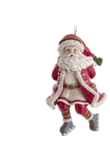 Kurt Adler Skating Santa Ornament With Hands Behind His Back