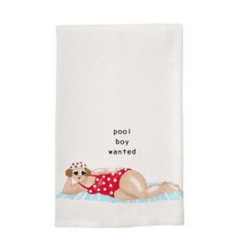 Mud Pie Hand Towel Pool Ladies Pool Boy Wanted