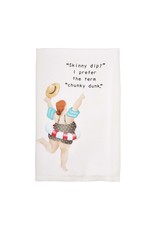 Mud Pie Hand Towel Pool Ladies Skinny Dip I Prefer Chunky Dunk