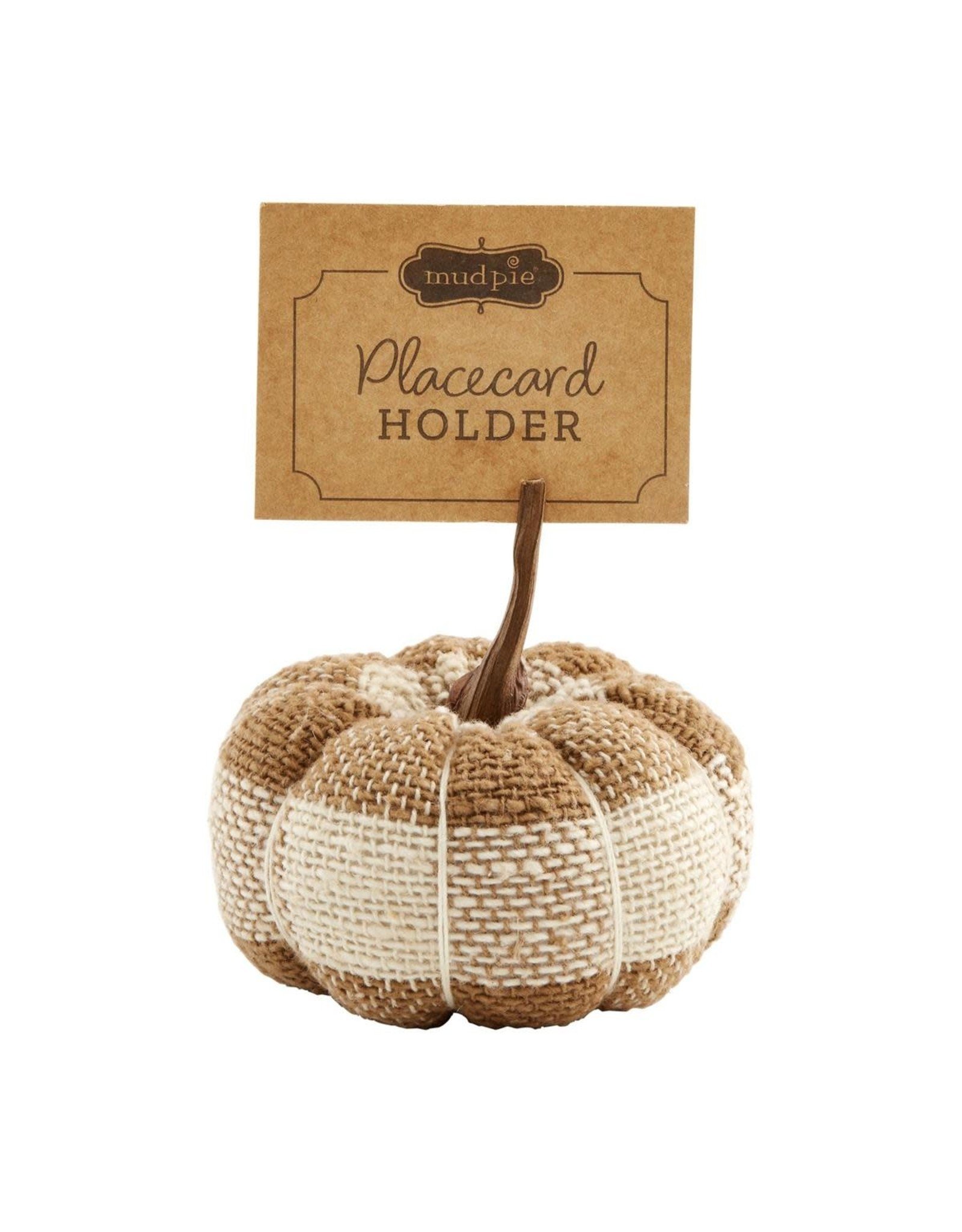 Mud Pie Buffalo Check Pumpkin Place Card Holder - T