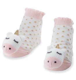 Mud Pie Baby Gifts Pink Unicorn Rattle Toe Socks