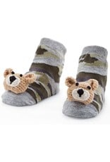 Mud Pie Baby Gifts Camouflage Bear Rattle Toe Socks