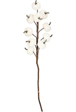 Mud Pie White Velvet Pumpkin Stem Decor 24 Inch