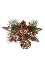 Kurt Adler Christmas Tree Topper Coastal Rope Star w Pinecones n Berries