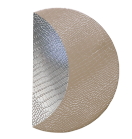 Beatriz Ball Croc Reversible 16 Round Placemats Set of 4 Gold Silver