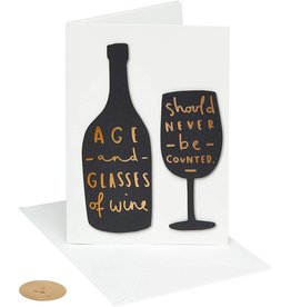 PAPYRUS® Birthday Card Age And Glasses Of Wine Should Never Be Counted