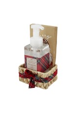Mud Pie Winter Berry Soap And Santa Guest Towel Basket Set