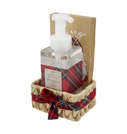 Mud Pie Winter Berry Soap And Santa Guest Towel Basket Set