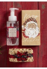 Mud Pie Winter Berry Soap And Santa Guest Towel Basket Set