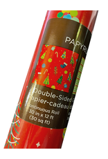 PAPYRUS® Christmas Gift Wrapping Paper 12FT Roll Double-Sided Red Green