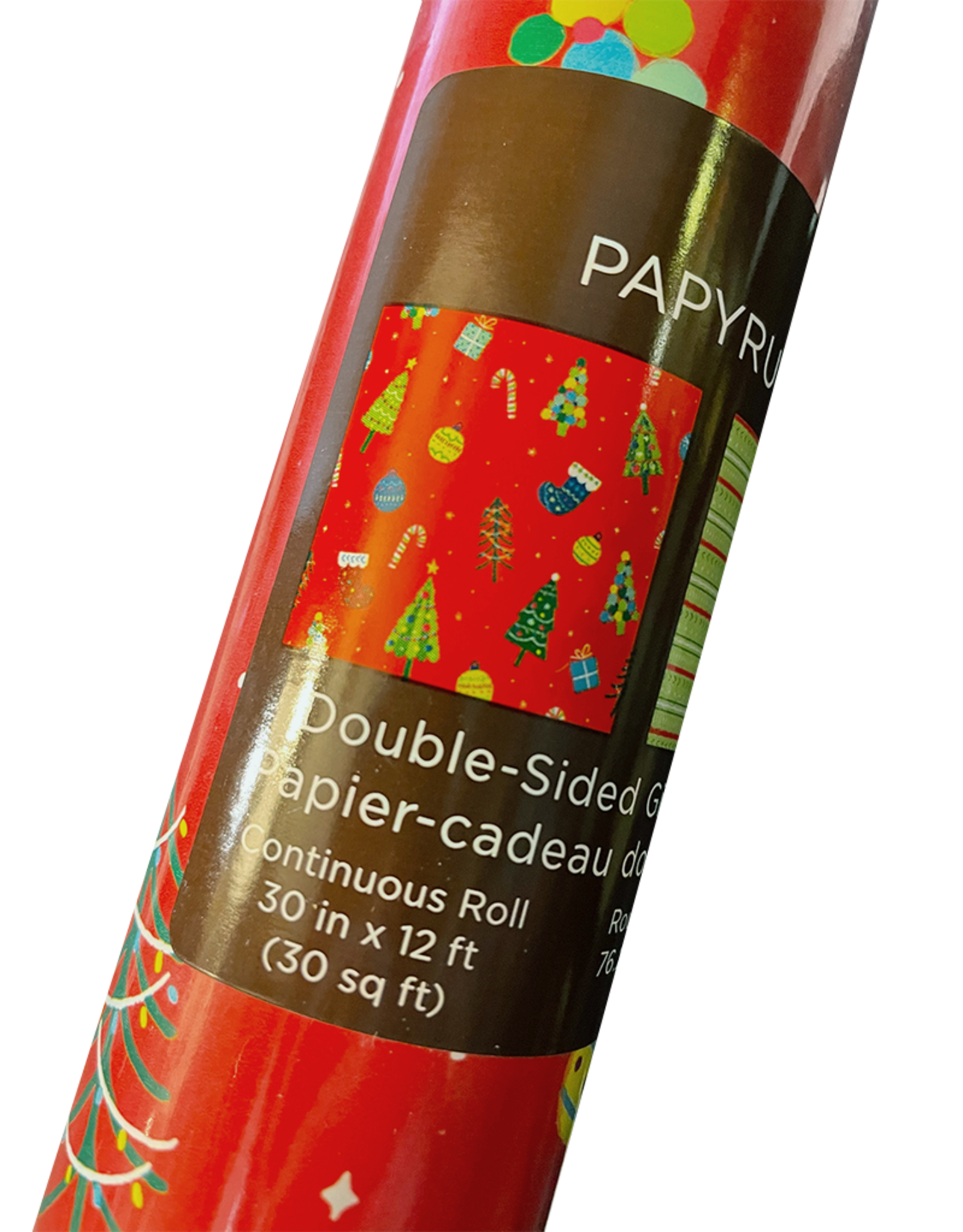 PAPYRUS® Christmas Gift Wrapping Paper 12FT Roll Double-Sided Red Green