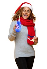 Lotsa LITES! Flashing Holiday Bulb Bottle With Festive Paper Straw