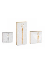 Mud Pie Angel Block Plaque Small With Silver Angel