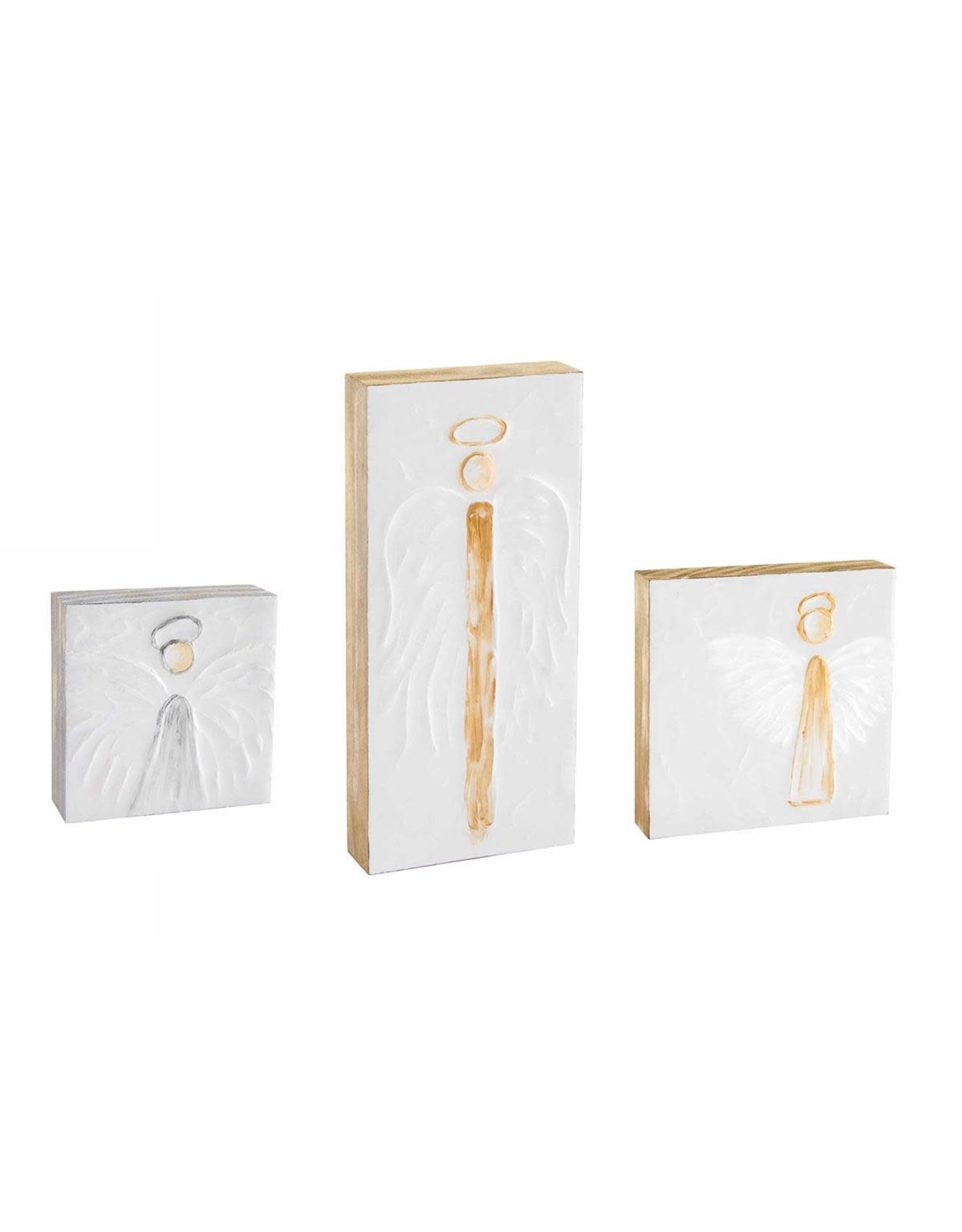 Mud Pie Angel Block Plaque Small With Silver Angel