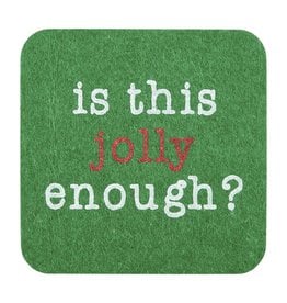 Mud Pie Christmas Felt Coaster Is This Jolly Enough