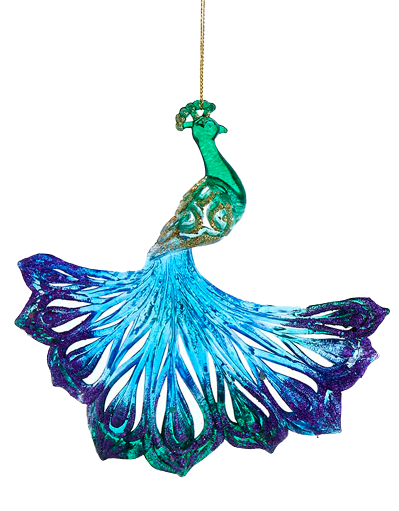 Kurt Adler Glitter Peacock Ornament G - Digs N Gifts