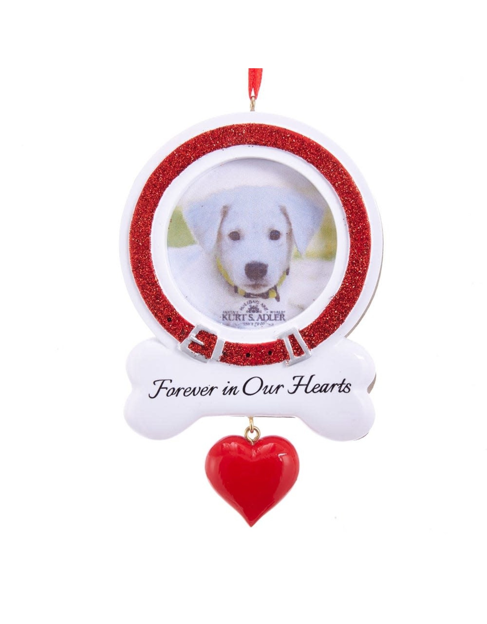 Kurt Adler Forever In Our Hearts Dog Picture Frame Ornament For Personalization