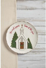 Mud Pie Christmas Church Platter 12.5 Inch