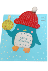 PAPYRUS® Christmas Card Penguin Red Hat With Ornament