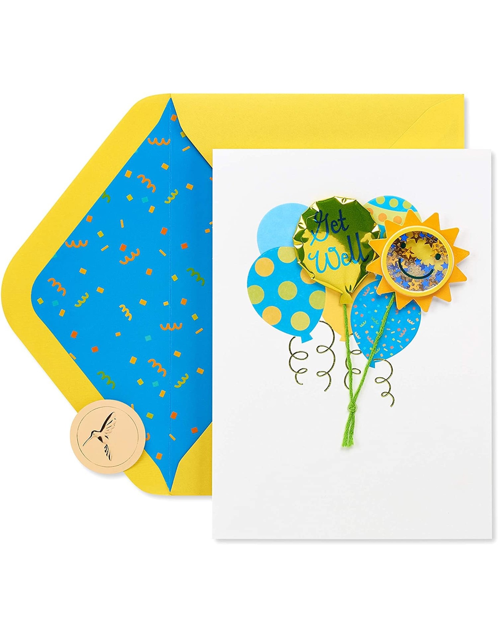 PAPYRUS® Get Well Card Green and Blue Cheery Balloons