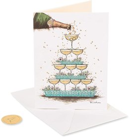 PAPYRUS® Wedding Cards Champagne Glass Pyramid Card