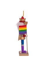 Kurt Adler Gay Pride Nutcracker Holding Pride Flag 6 Inch