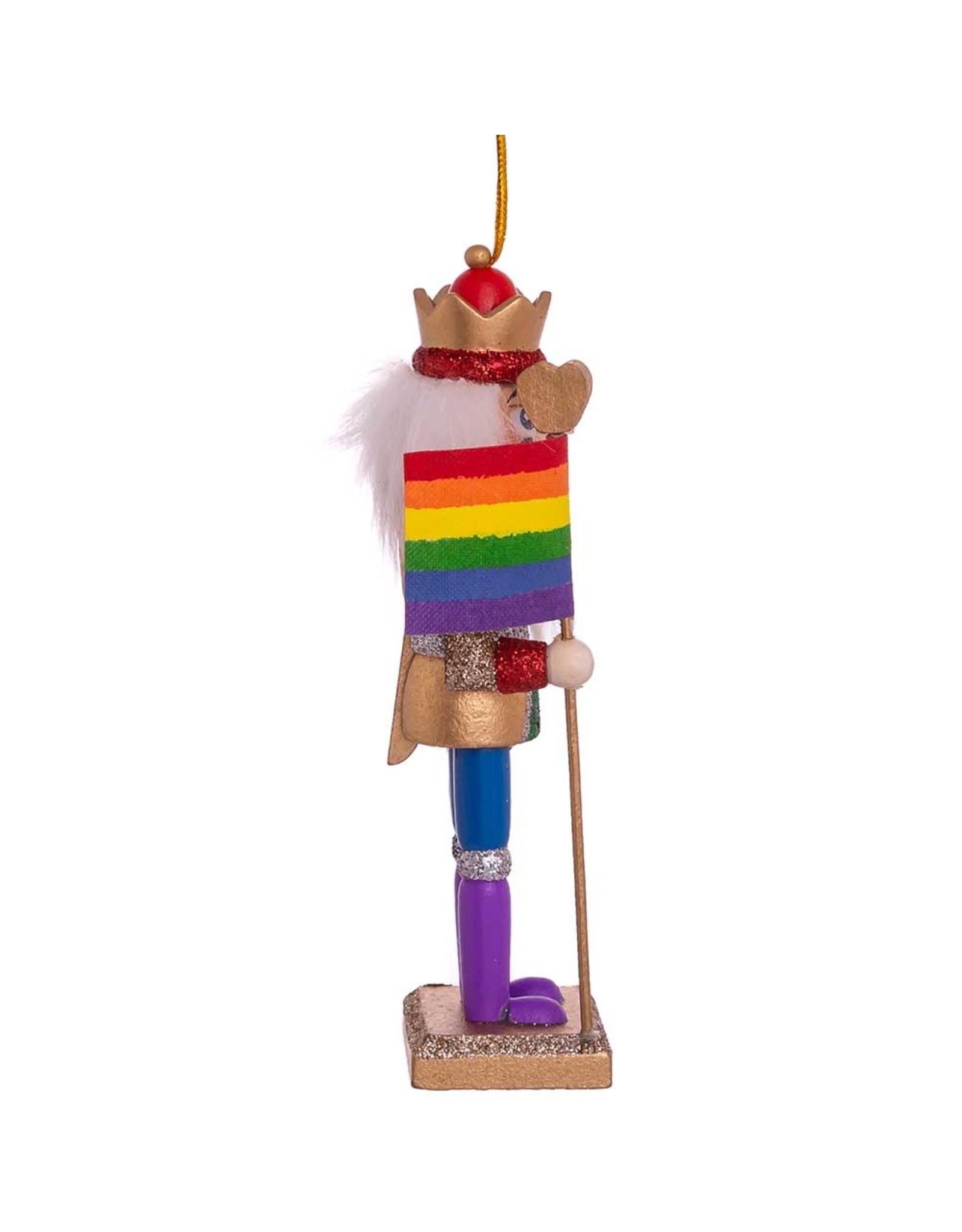 Kurt Adler Gay Pride Nutcracker Holding Pride Flag 6 Inch