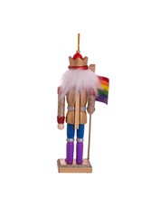 Kurt Adler Gay Pride Nutcracker Holding Pride Flag 6 Inch