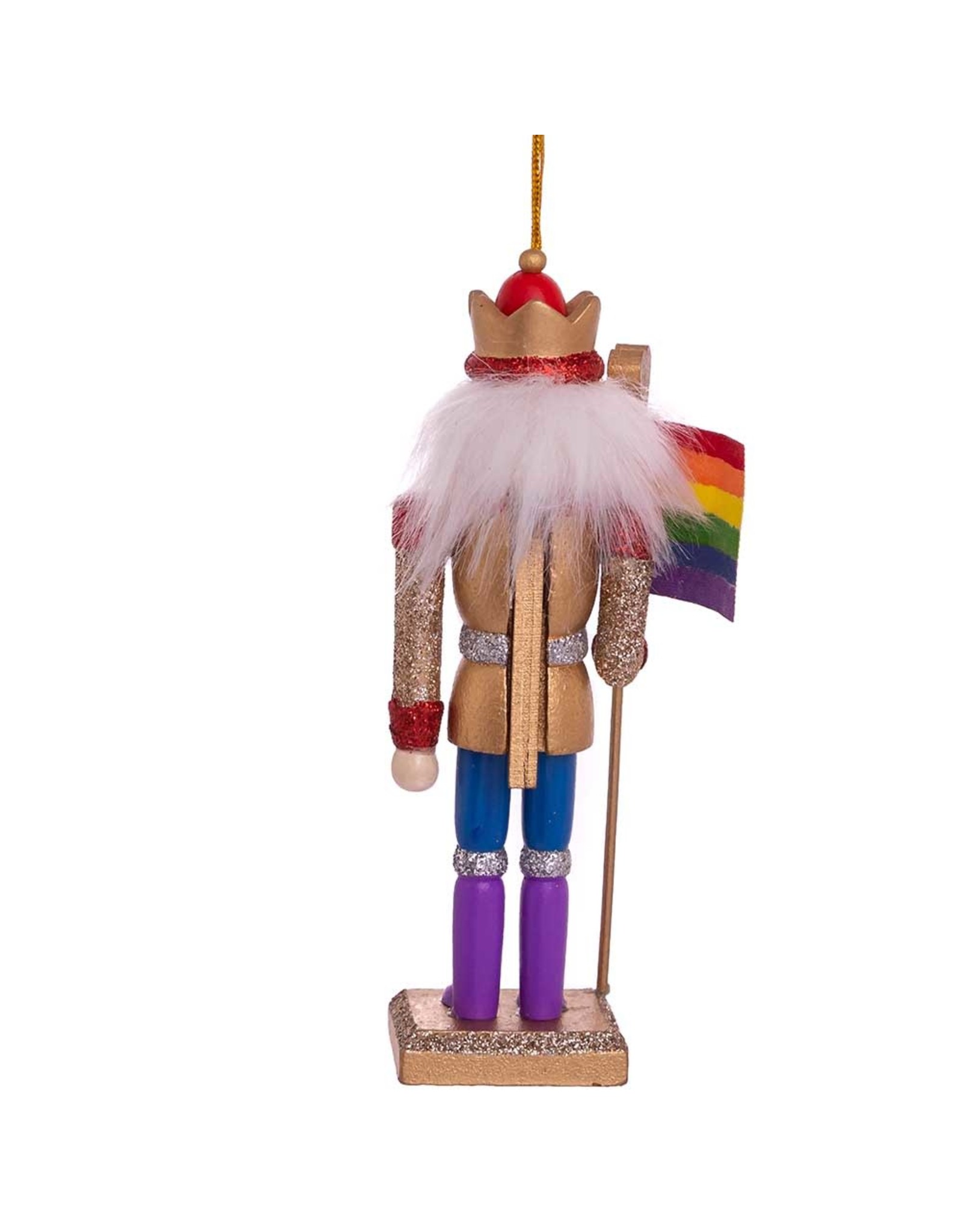 Kurt Adler Gay Pride Nutcracker Holding Pride Flag 6 Inch
