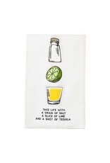 Mud Pie Hand Towel Take Life With A Grain Of Salt Lime Shot Of Tequila