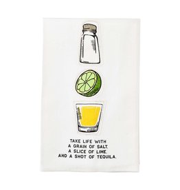 Mud Pie Hand Towel Take Life With A Grain Of Salt Lime Shot Of Tequila
