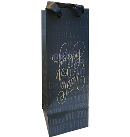 PAPYRUS® Beverage Gift Bags Happy New Year Wine Bottle Bag 5x14x5