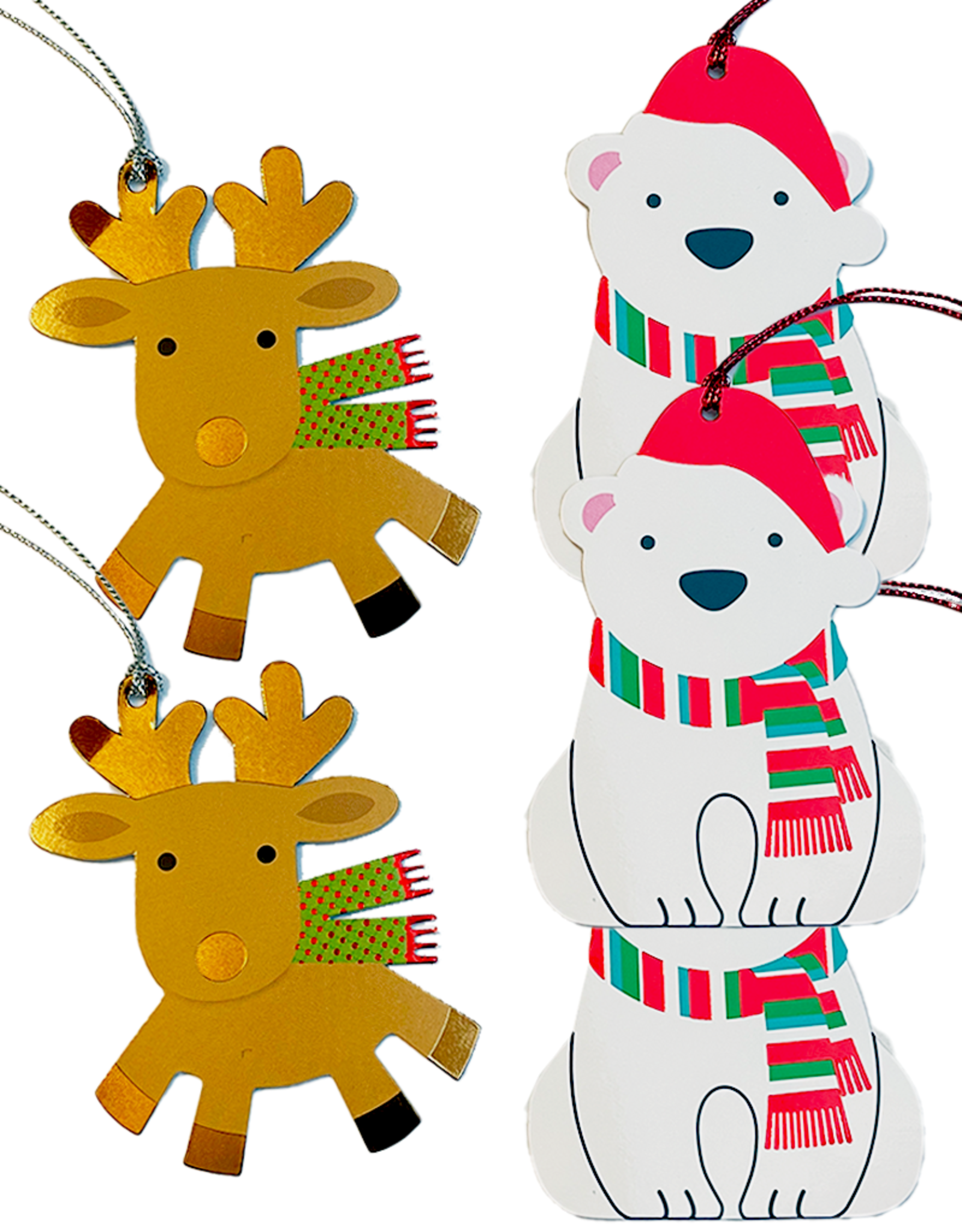 PAPYRUS® Gift Tags 5pk Polar Bears and Reindeer