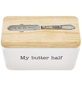 Mud Pie My Butter Half Butter Dish Set With Spreader