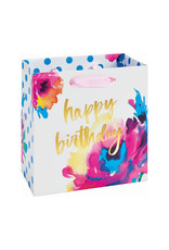 PAPYRUS® Birthday Gift Bag Medium 8.5x8.5x4.5 Floral Watercolor