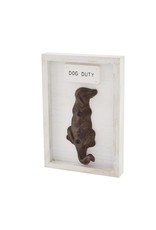 Mud Pie Dog Leash Holder Wall Hook Shadow-box Plaque - Dog Duty