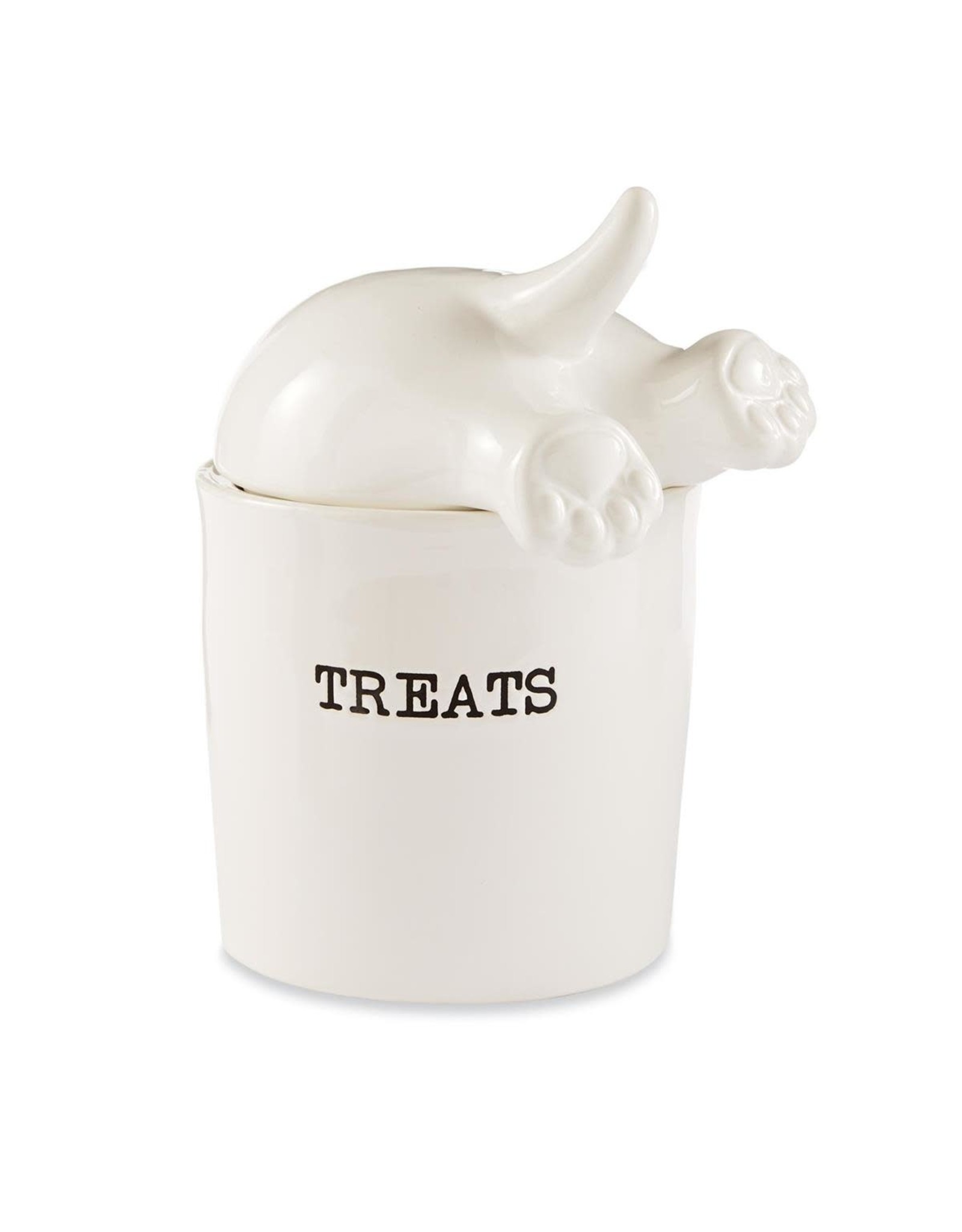 Mud Pie Dog Tail Treat Canister Ceramic Treat Jar With Lid