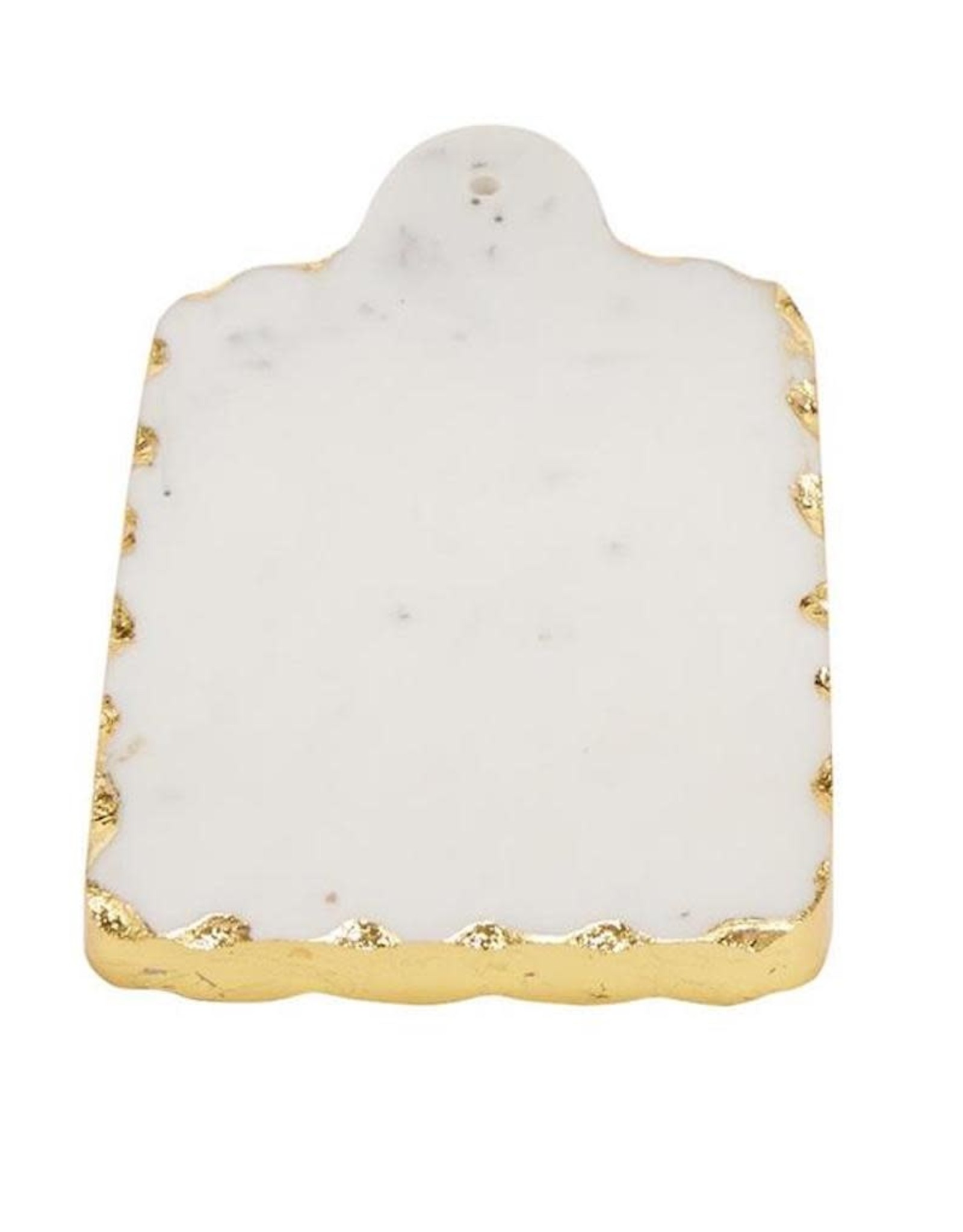 Mud Pie Chipped Marble Gold Edge Rectangular Paddle Board