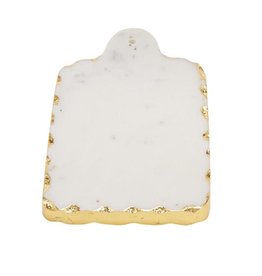 Mud Pie Chipped Marble Gold Edge Rectangular Paddle Board