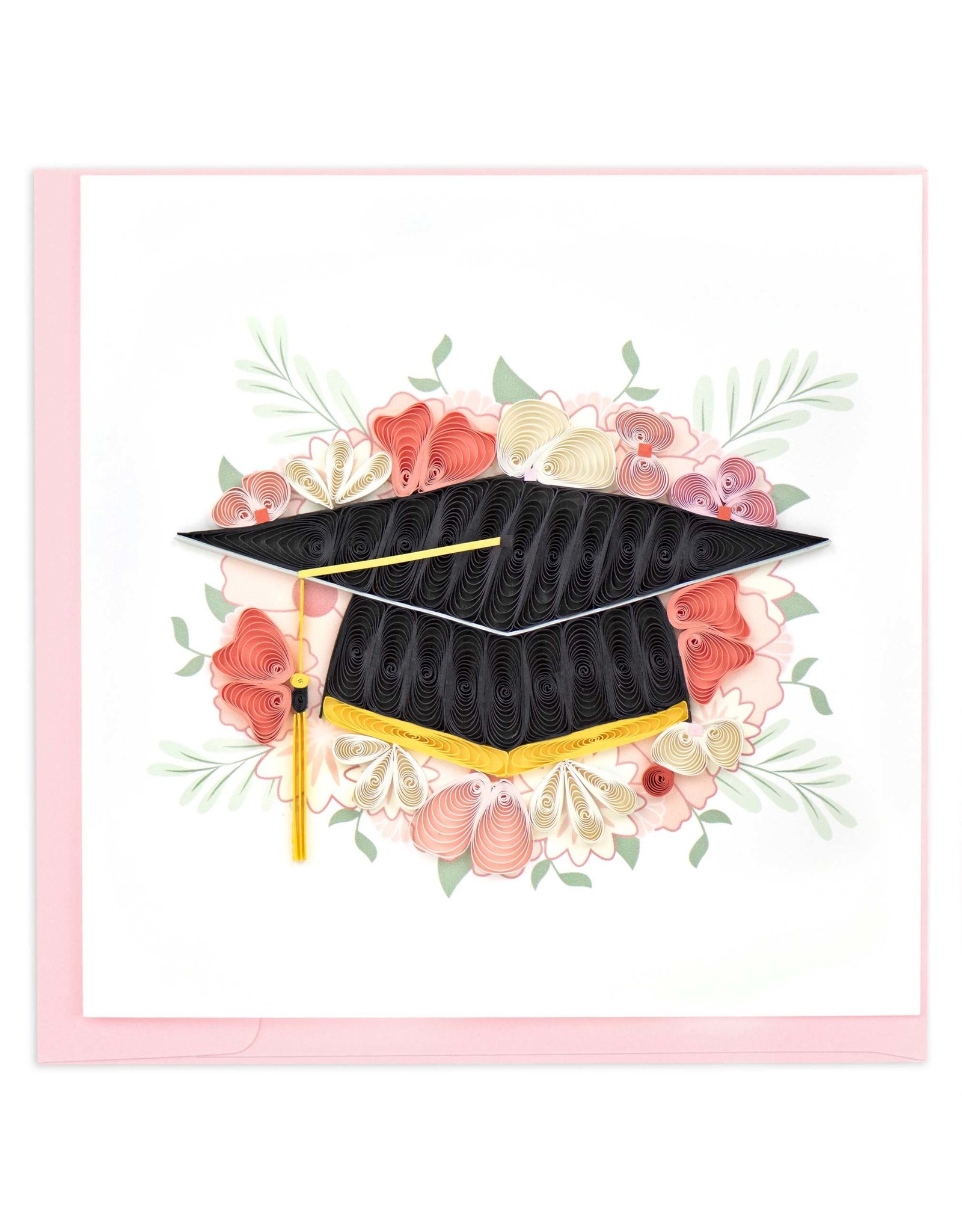 Quilling Card Quilled Floral Mortar Board Graduation Greeting Card