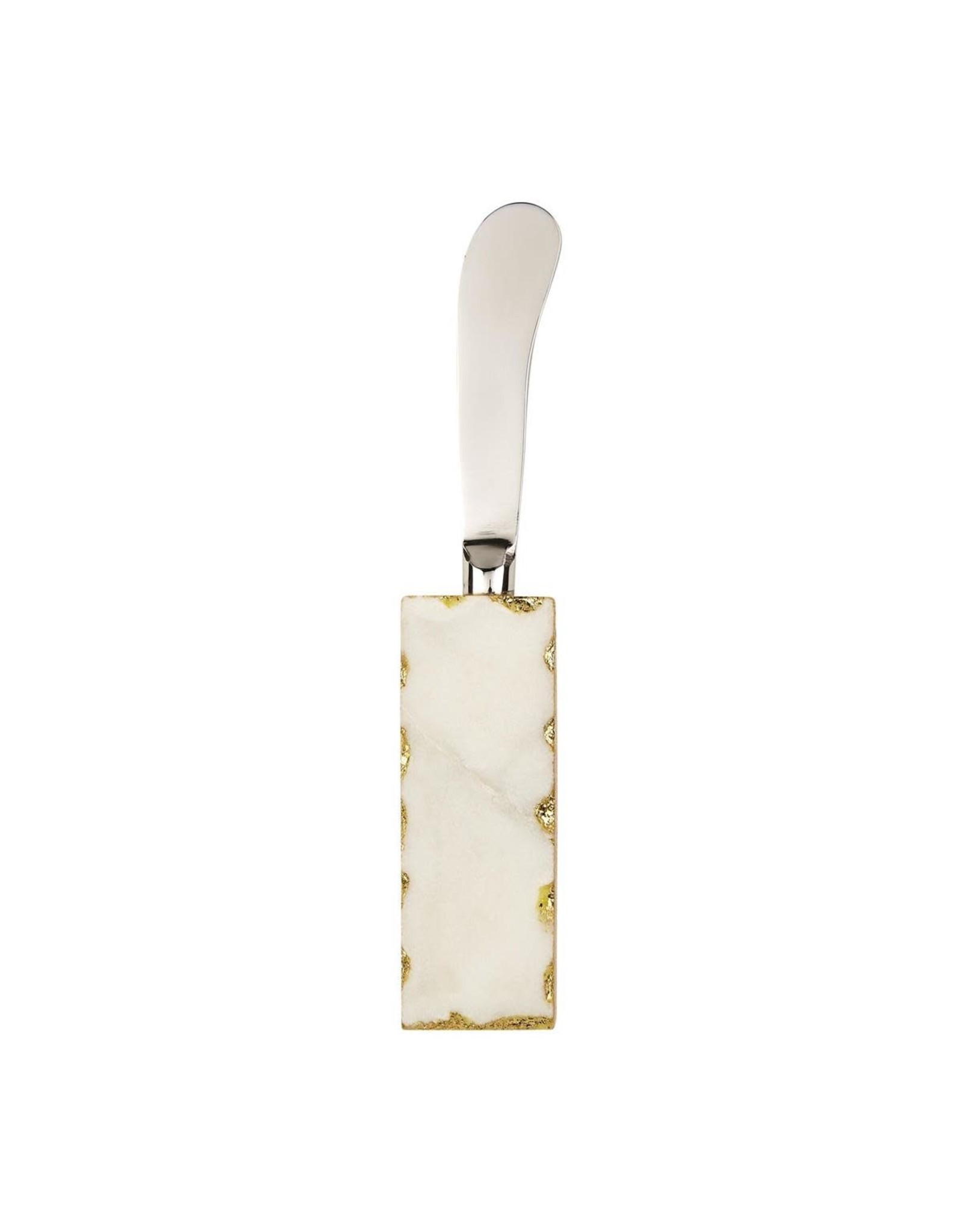 Mud Pie Chipped Marble Gold Edge Spreader WHT
