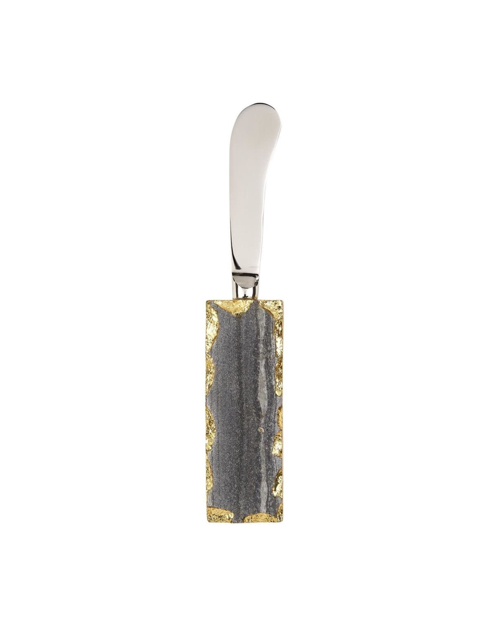 Mud Pie Chipped Marble Gold Edge Spreader GR
