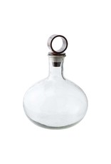 Mud Pie Textured Glass Decanter With Cast Iron Stopper