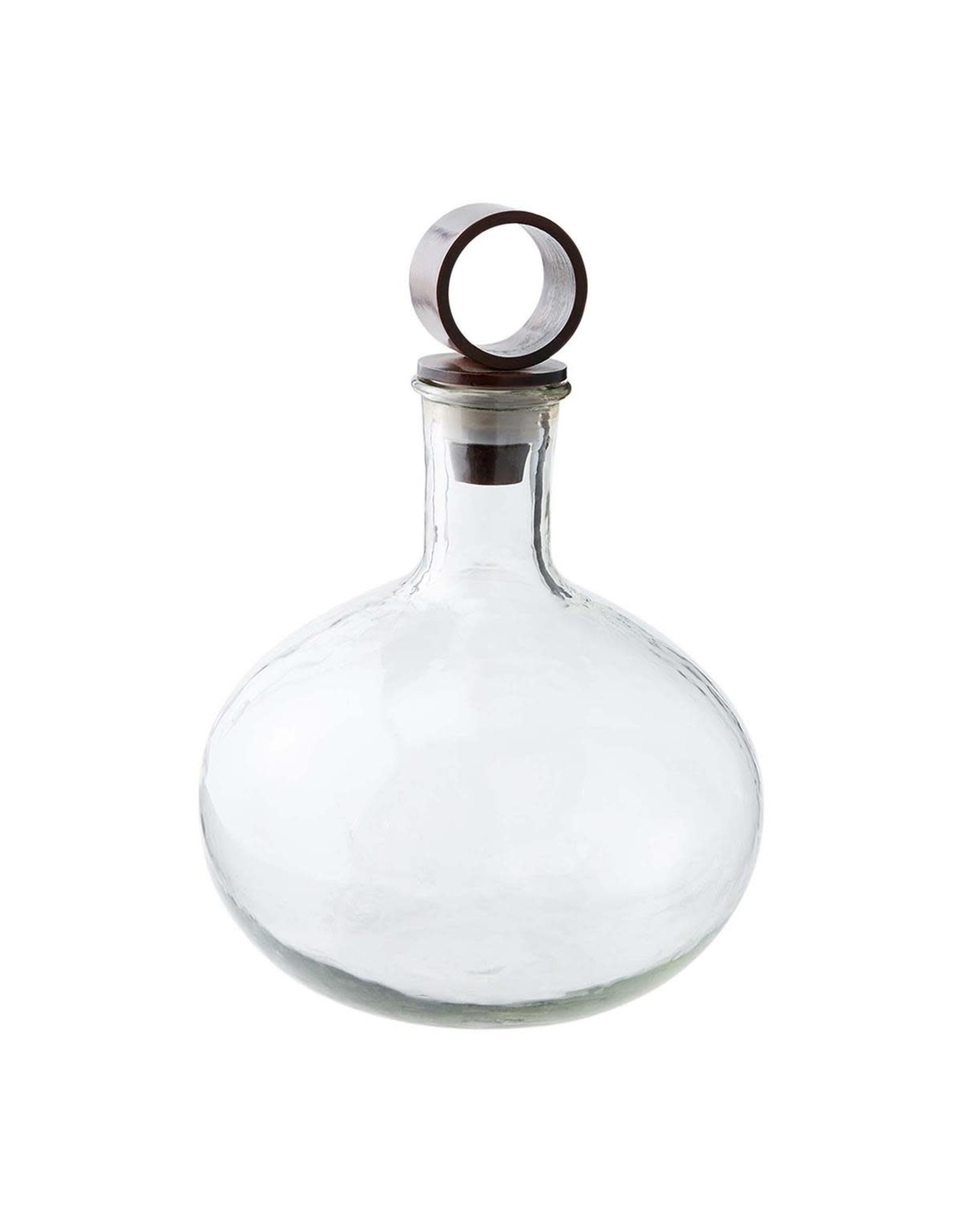 Mud Pie Textured Glass Decanter With Cast Iron Stopper