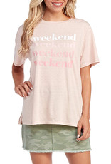 Mud Pie Graphic Tees The Weekend Blush T-Shirt S-M