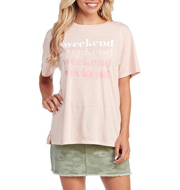 Mud Pie Graphic Tees The Weekend Blush T-Shirt S-M