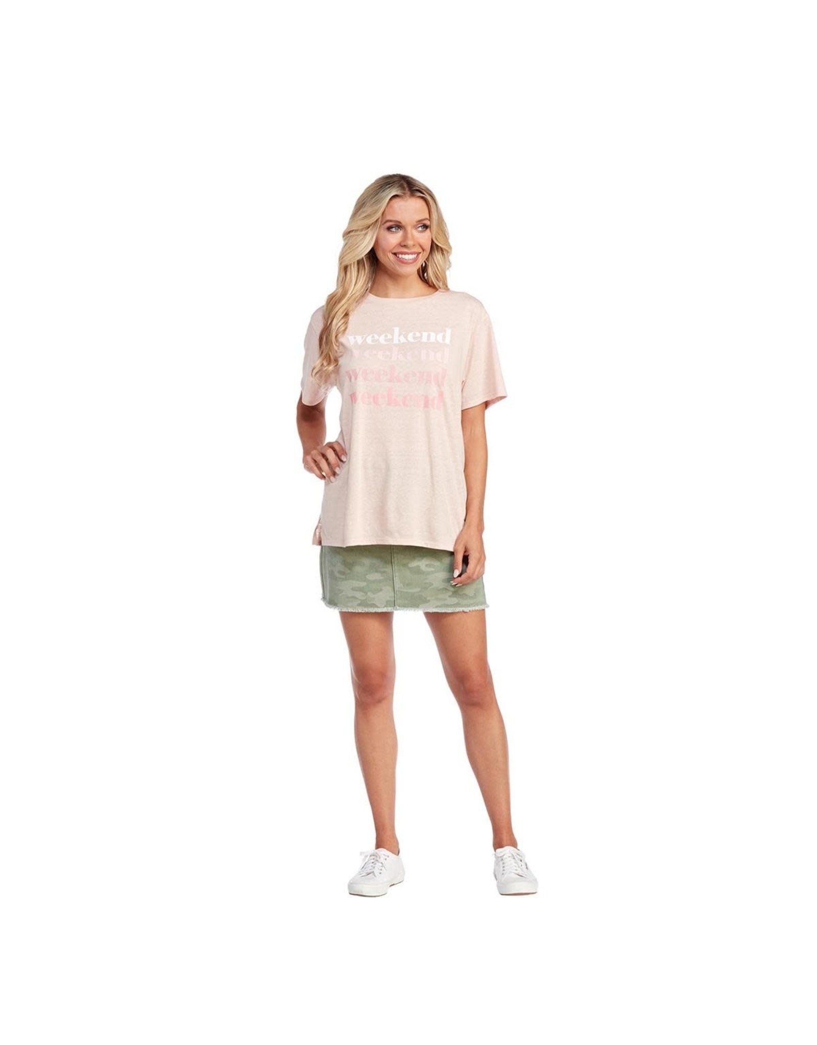 Mud Pie Graphic Tees The Weekend Blush T-Shirt S-M