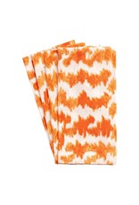 Caspari Cloth Dinner Napkins Set of 4 Modern Moire Orange